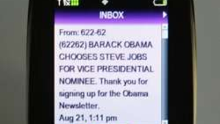Announce Fake Obama Running Mate with Text Messages